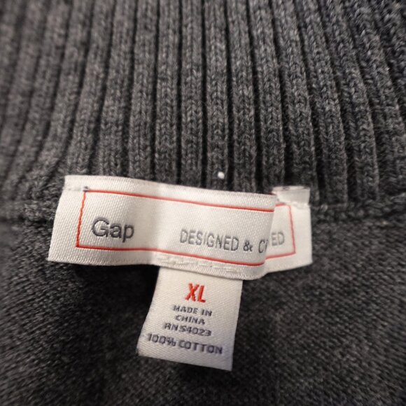 Gap Quarter zip pullover sweater men's extra large gray mock neck - Picture 3 of 10
